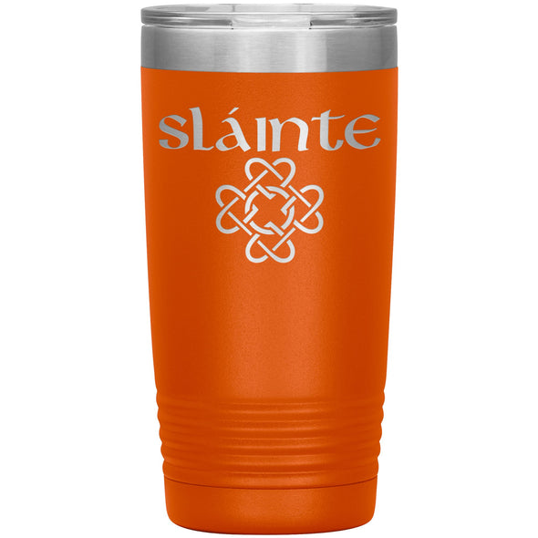 Slainte Gaelic Toast Celtic Heart Knot Etched Tumbler 20ozTumblersOrange