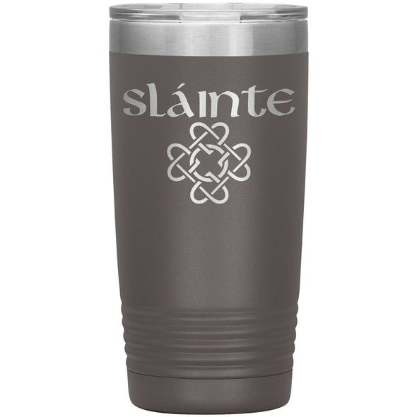 Slainte Gaelic Toast Celtic Heart Knot Etched Tumbler 20ozTumblersPewter