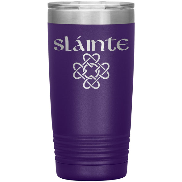 Slainte Gaelic Toast Celtic Heart Knot Etched Tumbler 20ozTumblersPurple