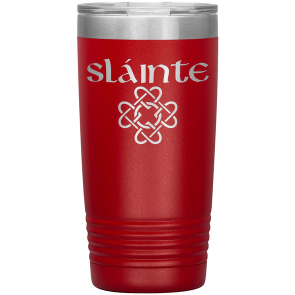 Slainte Gaelic Toast Celtic Heart Knot Etched Tumbler 20ozTumblersRed