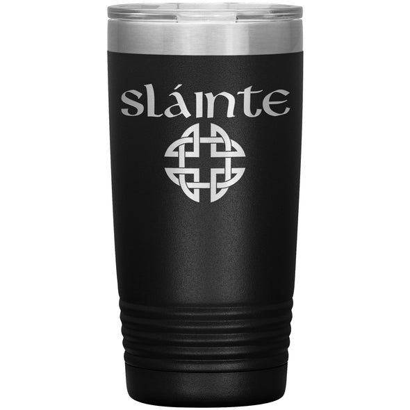 Slainte Gaelic Toast Celtic Knot Etched Tumbler 20ozTumblersBlack