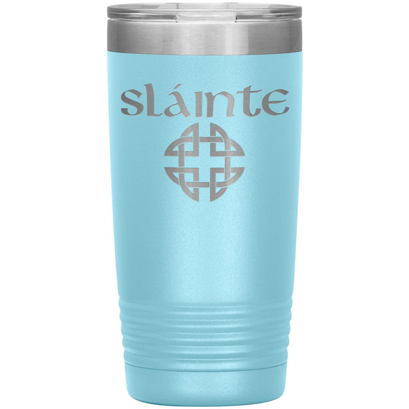 Slainte Gaelic Toast Celtic Knot Etched Tumbler 20ozTumblersLight Blue