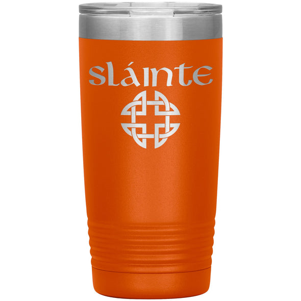 Slainte Gaelic Toast Celtic Knot Etched Tumbler 20ozTumblersOrange