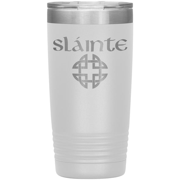 Slainte Gaelic Toast Celtic Knot Etched Tumbler 20ozTumblersWhite