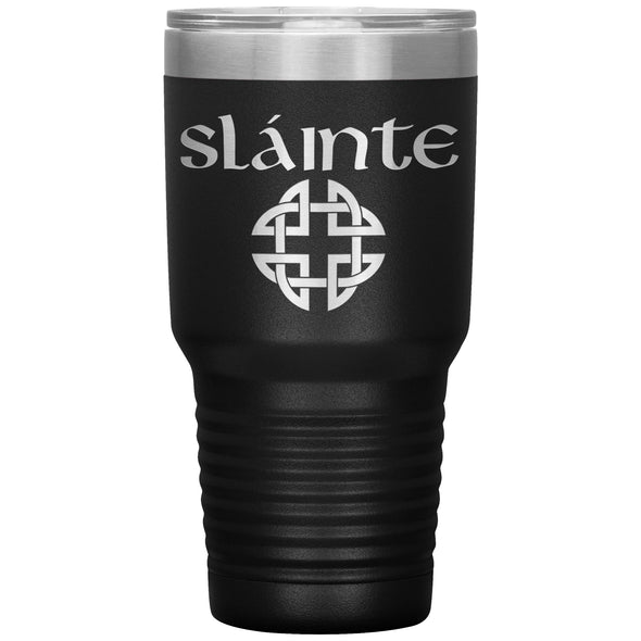 Slainte Gaelic Toast Celtic Knot Etched Tumbler 30ozTumblersBlack