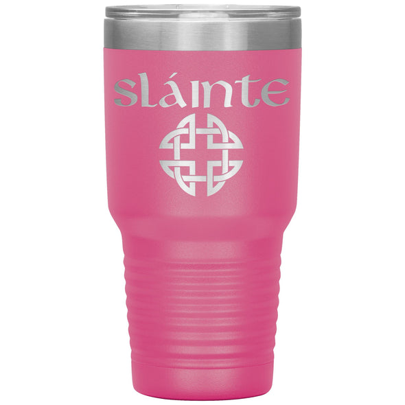 Slainte Gaelic Toast Celtic Knot Etched Tumbler 30ozTumblersPink