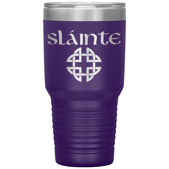 Slainte Gaelic Toast Celtic Knot Etched Tumbler 30ozTumblersPurple