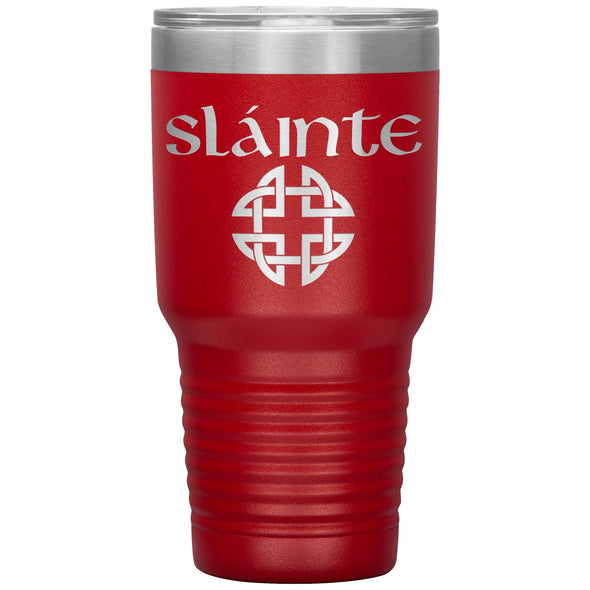 Slainte Gaelic Toast Celtic Knot Etched Tumbler 30ozTumblersRed