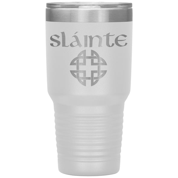 Slainte Gaelic Toast Celtic Knot Etched Tumbler 30ozTumblersWhite