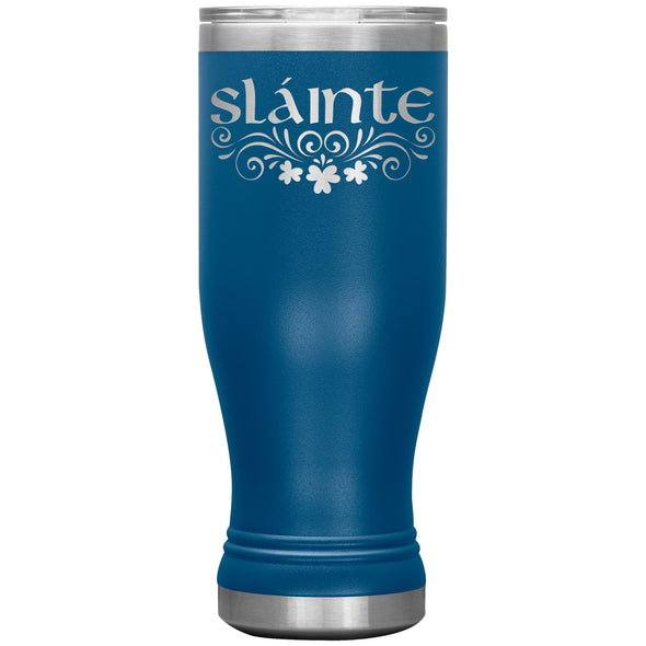 Slainte Irish Gaelic Toast Clovers Etched Boho Tumbler 20ozTumblersBlue