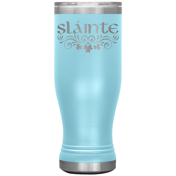 Slainte Irish Gaelic Toast Clovers Etched Boho Tumbler 20ozTumblersLight Blue