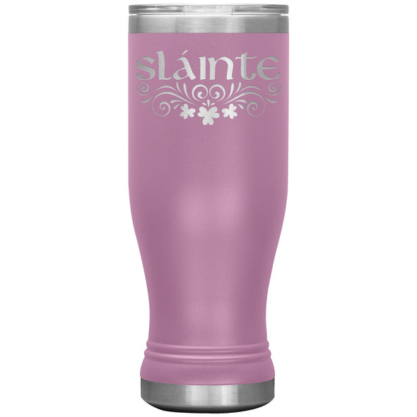 Slainte Irish Gaelic Toast Clovers Etched Boho Tumbler 20ozTumblersLight Purple