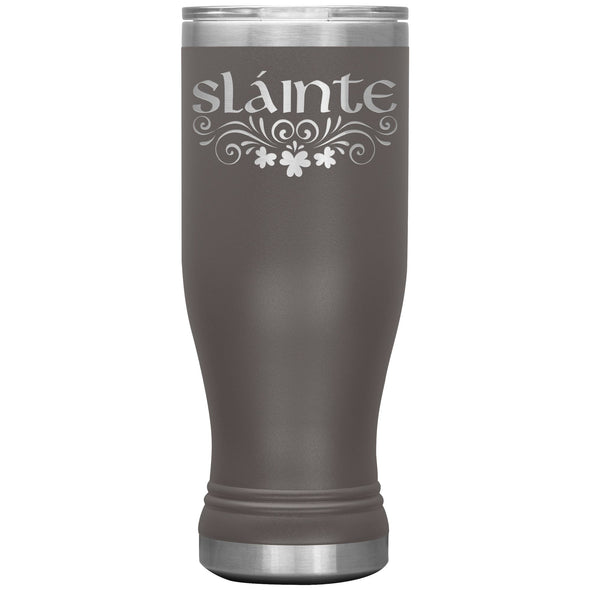 Slainte Irish Gaelic Toast Clovers Etched Boho Tumbler 20ozTumblersPewter