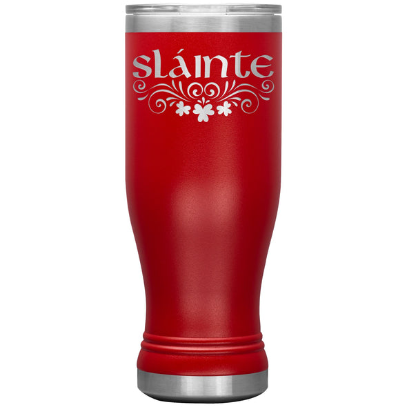 Slainte Irish Gaelic Toast Clovers Etched Boho Tumbler 20ozTumblersRed