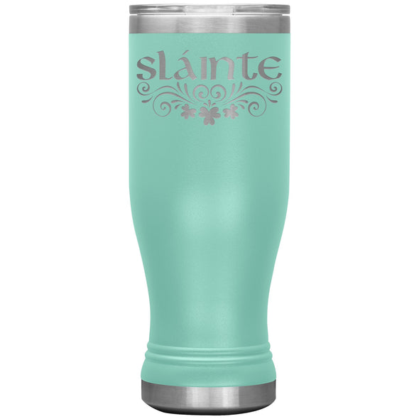 Slainte Irish Gaelic Toast Clovers Etched Boho Tumbler 20ozTumblersTeal