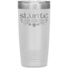 Slainte Irish Gaelic Toast Clovers Etched Tumbler 20ozTumblersWhite