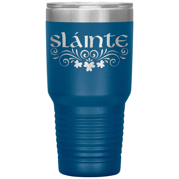 Slainte Irish Gaelic Toast Etched Tumbler 30ozTumblersBlue