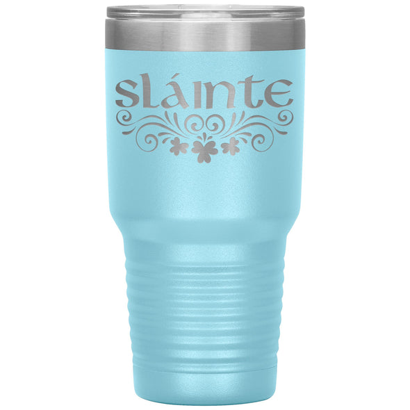 Slainte Irish Gaelic Toast Etched Tumbler 30ozTumblersLight Blue