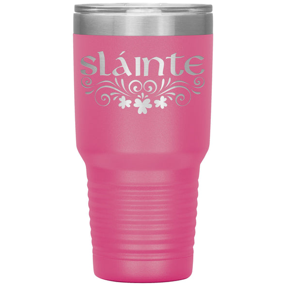 Slainte Irish Gaelic Toast Etched Tumbler 30ozTumblersPink