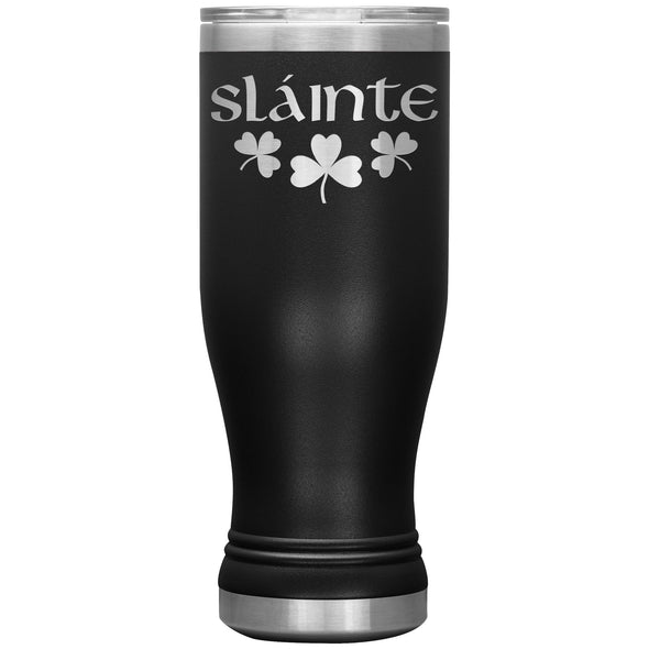 Slainte Irish Gaelic Toast Shamrocks Etched Boho Tumbler 20ozTumblersBlack