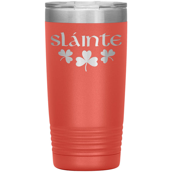 Slainte Irish Gaelic Toast Shamrocks Etched Tumbler 20ozTumblersCoral