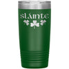 Slainte Irish Gaelic Toast Shamrocks Etched Tumbler 20ozTumblersGreen