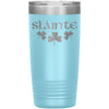 Slainte Irish Gaelic Toast Shamrocks Etched Tumbler 20ozTumblersLight Blue