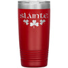 Slainte Irish Gaelic Toast Shamrocks Etched Tumbler 20ozTumblersRed