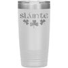 Slainte Irish Gaelic Toast Shamrocks Etched Tumbler 20ozTumblersWhite