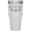 Slainte Irish Gaelic Toast Shamrocks Etched Tumbler 30ozTumblersWhite