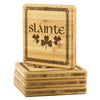 Slainte Irish Shamrocks Wood Coasters x4Coasters