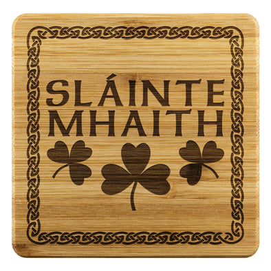 Slainte Mhaith Gaelic Irish Wood Coasters x4CoastersBamboo Coaster - 4pc