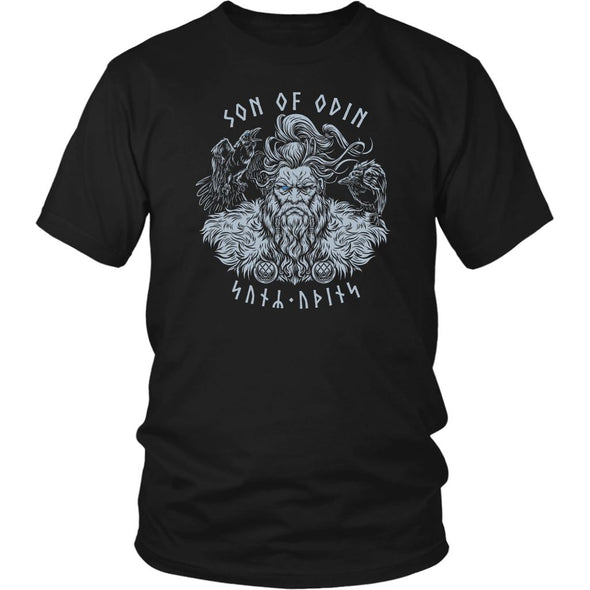 Son of Odin Norse Futhark Runes Cotton T-ShirtT-shirtDistrict Unisex ShirtBlackS