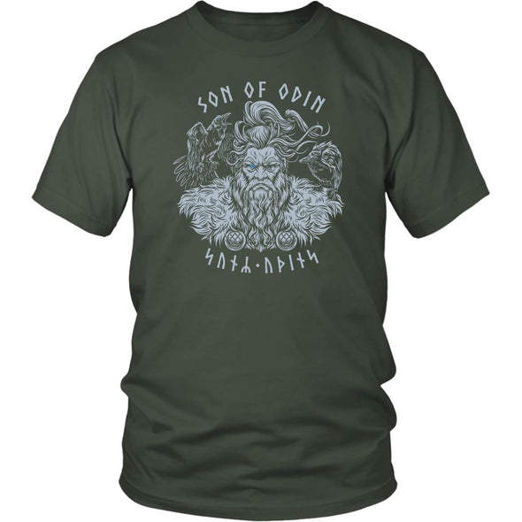 Son of Odin Norse Futhark Runes Cotton T-ShirtT-shirtDistrict Unisex ShirtOliveS