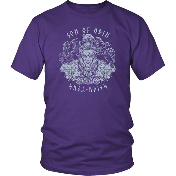 Son of Odin Norse Futhark Runes Cotton T-ShirtT-shirtDistrict Unisex ShirtPurpleS