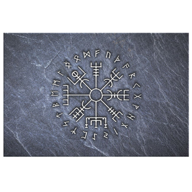 Stone Vegvisir Norse Viking Compass CanvasCanvas Wall Art 38 x 12