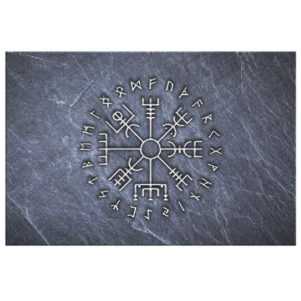 Stone Vegvisir Norse Viking Compass CanvasCanvas Wall Art 38 x 12