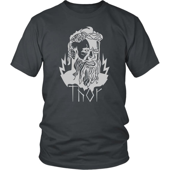 Thor Norse Mythology God of Thunder Viking Pagan Cotton T-ShirtT-shirtDistrict Unisex ShirtCharcoalS