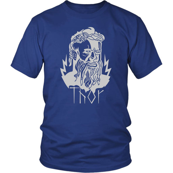 Thor Norse Mythology God of Thunder Viking Pagan Cotton T-ShirtT-shirtDistrict Unisex ShirtRoyal BlueS