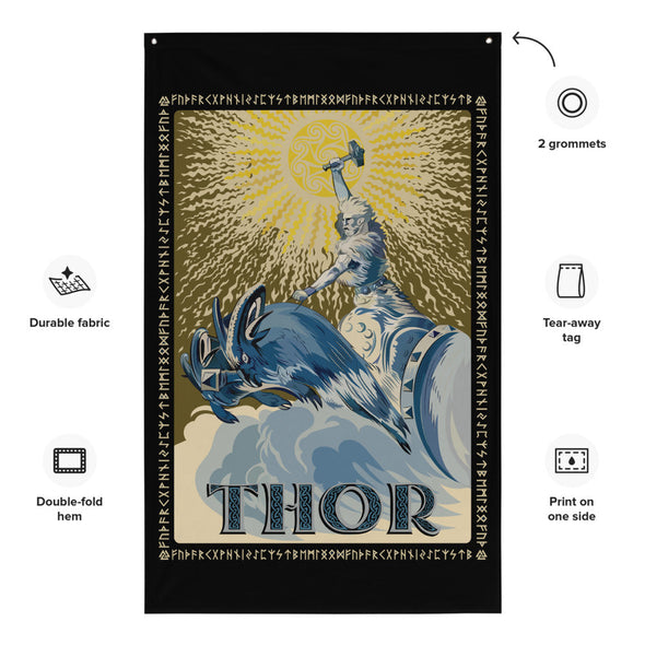 Thor Norse Viking Mythology Wall Flag