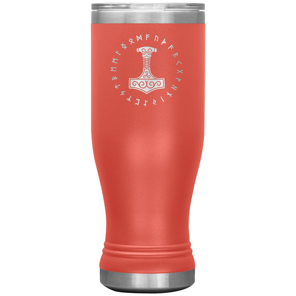Thors Hammer Mjolnir Elder Futhark Runes Etched Boho Tumbler 20ozTumblersCoral