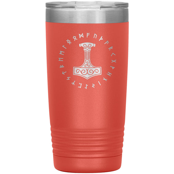 Thors Hammer Mjolnir Runes Etched Tumbler 20ozTumblersCoral