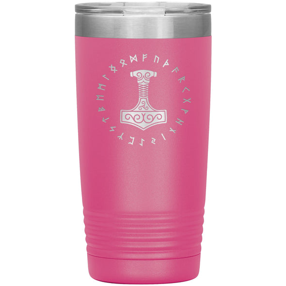 Thors Hammer Mjolnir Runes Etched Tumbler 20ozTumblersPink