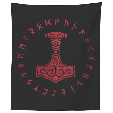 Thors Hammer Mjolnir Runes TapestryTapestries60" x 50"