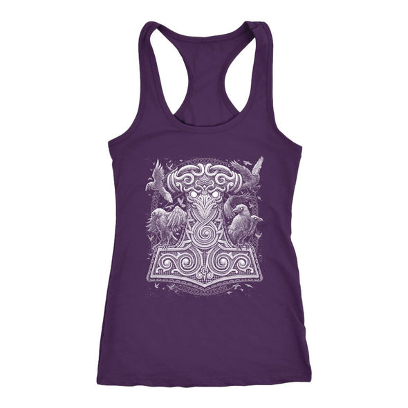 Thors Raven Hammer Mjölnir Racerback TankT-shirtNext Level Racerback TankPurpleXS