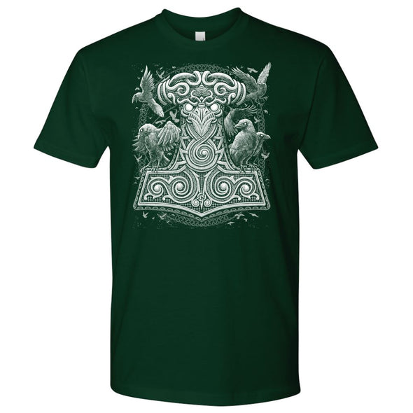 Thors Raven Hammer Mjölnir T-ShirtT-shirtNext Level Mens ShirtForest GreenS