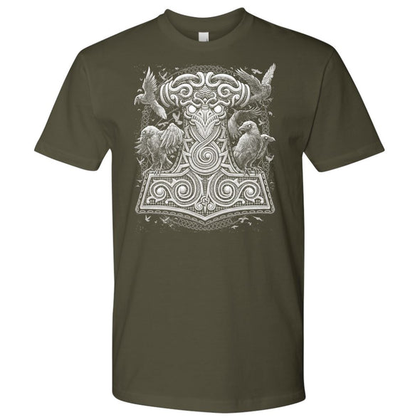 Thors Raven Hammer Mjölnir T-ShirtT-shirtNext Level Mens ShirtMilitary GreenS