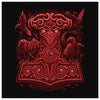 Thors Raven Hammer Red Mjölnir Canvas ArtCanvas Wall Art 28 x 8