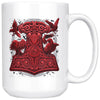 Thors Raven Hammer Red Mjölnir Coffee MugDrinkware15oz Mug