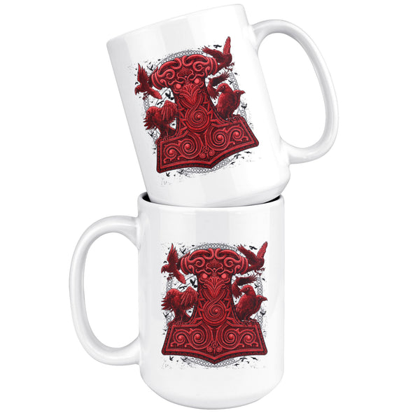 Thors Raven Hammer Red Mjölnir Coffee MugDrinkware